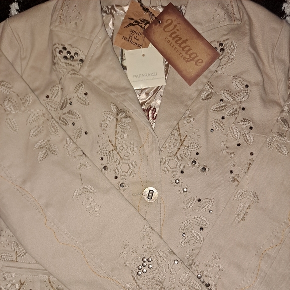 NWT PAPARAZZI Jean Jacket sz M L - Picture 9 of 11